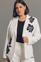 Dolan Left Coast Linen Blend Embroidered Floral Blazer