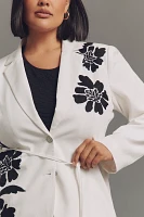 Dolan Left Coast Linen Blend Embroidered Floral Blazer