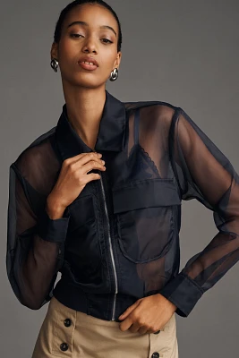 Dolan Left Coast Sheer Organza Bomber Jacket