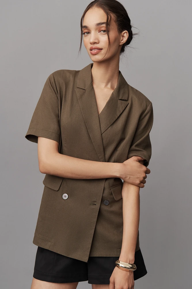 Dolan Left Coast Short-Sleeve Linen Blend Blazer