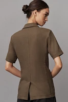 Dolan Left Coast Short-Sleeve Linen Blend Blazer