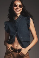 Dolan Left Coast Ruffled Denim Utility Vest