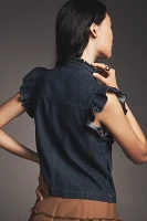 Dolan Left Coast Ruffled Denim Utility Vest