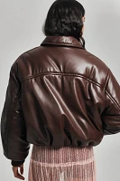 AGOLDE x Shoreditch Ski Club Tate Padded Faux-Leather Bomber Jacket