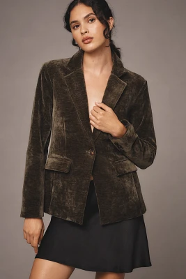 Greylin Relaxed Velour Blazer