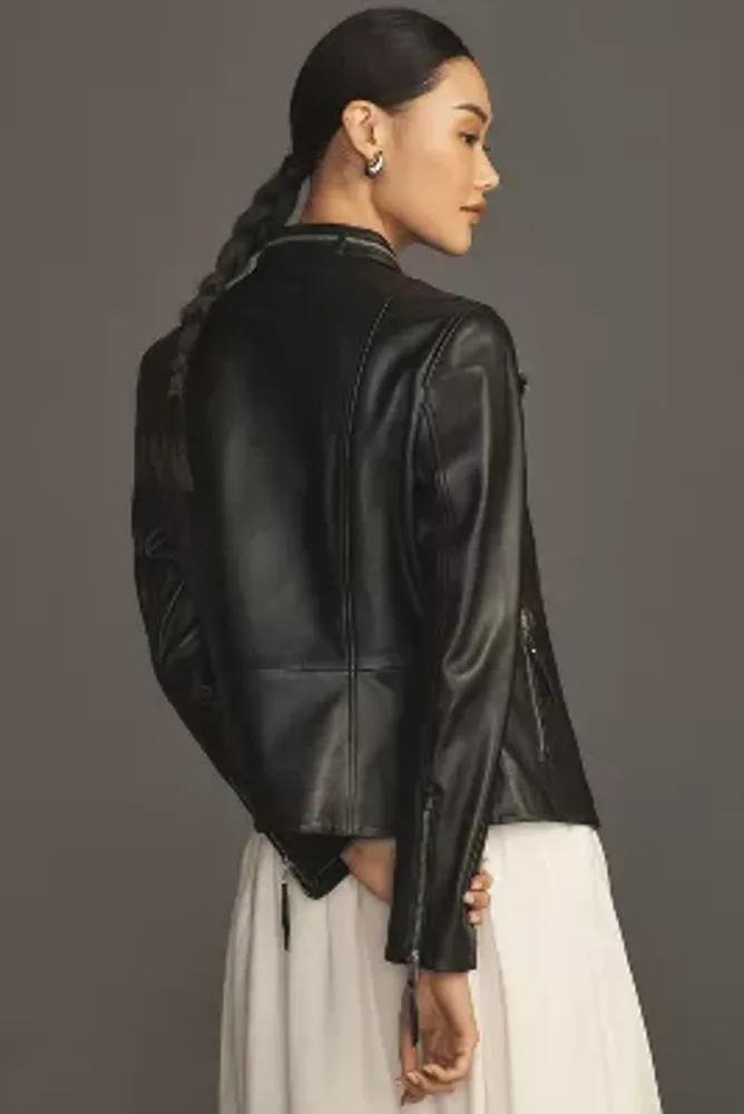 Soia & Kyo Gigi Slim Leather Moto Jacket