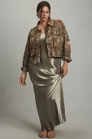 By Anthropologie Embroidered Camo Utility Jacket