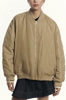 Grey Lab Ruched Bomber Jacket