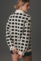 English Factory Oversized Crochet Shirt Jacket