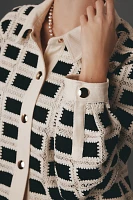 English Factory Oversized Crochet Shirt Jacket