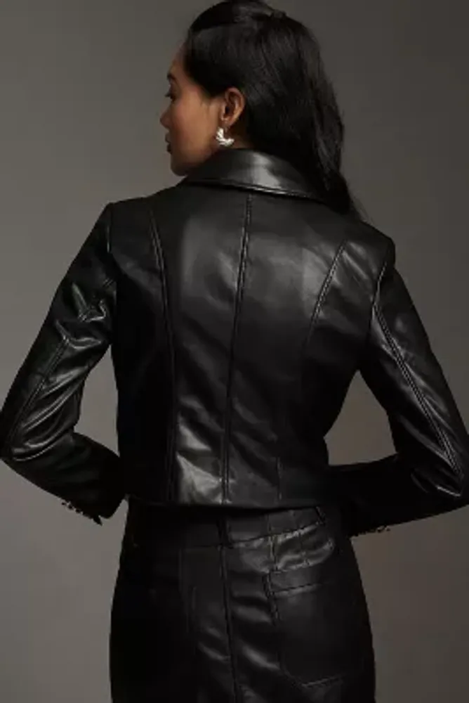 Avec Les Filles Faux Leather Utility Jacket