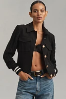 Avec Les Filles Cropped Sweater Trucker Jacket