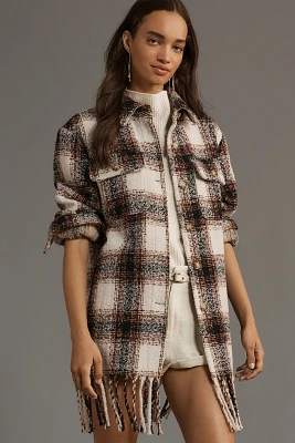 Avec Les Filles Plaid Fringe Jacket