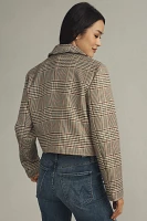 Avec Les Filles Cropped Plaid Lady Jacket