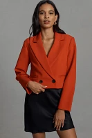 Avec Les Filles Cropped Boxy Suit Blazer