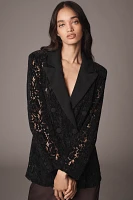 Avec Les Filles Double-Breasted Lace Blazer