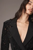 Avec Les Filles Double-Breasted Lace Blazer