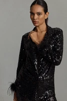 Hutch Faux-Feather Sequin Blazer