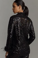 Hutch Faux-Feather Sequin Blazer