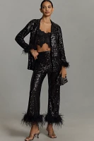 Hutch Faux-Feather Sequin Blazer