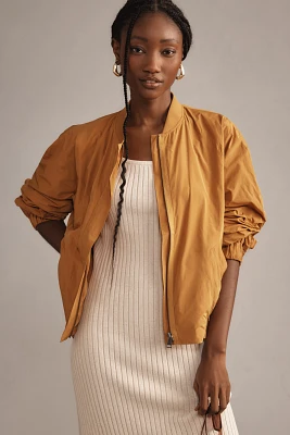 Maeve Balloon-Sleeve Bomber Jacket