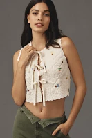 By Anthropologie Embroidered Quilted Vest