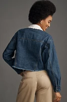 By Anthropologie Utility Eyelet-Collar Denim Jacket