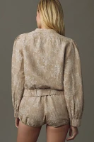 By Anthropologie Floral Jacquard Bomber Jacket