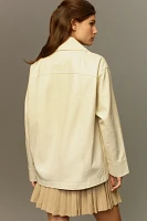 Maeve Faux-Leather Cocoon Blazer