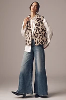 Maeve Enlarged-Leopard-Print Vest Jacket