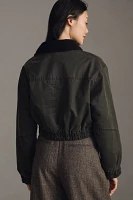 Pilcro Waxed Cropped Barn Bomber Jacket