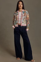 House of Perna Lindsay Sequin Bomber Jacket