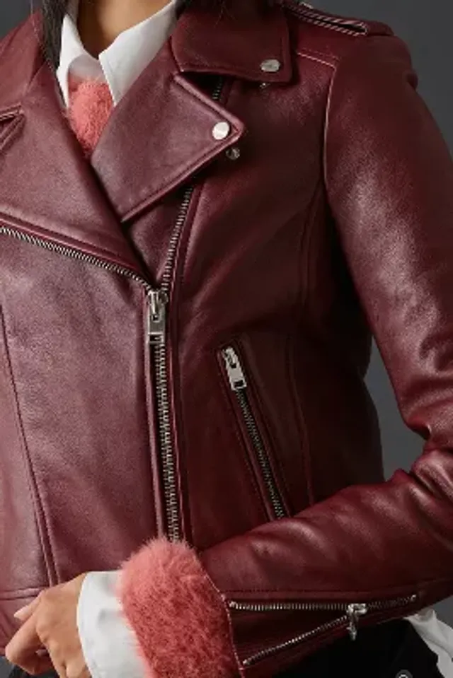 Badu leather-accent bouclé jacket, LAMARQUE