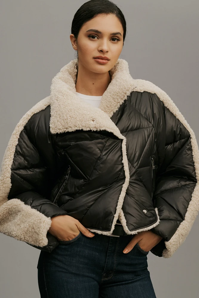 Lamarque Sharon Mixed Media Puffer Jacket