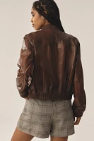 Lamarque Candace Leather Bomber Jacket