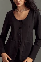 Maeve Scoop-Neck Cutaway Blazer