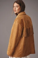 Pilcro Faux-Suede Fringe Jacket