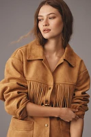 Pilcro Faux-Suede Fringe Jacket