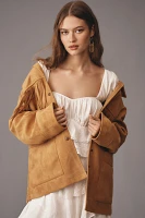 Pilcro Faux-Suede Fringe Jacket