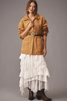 Pilcro Faux-Suede Fringe Jacket