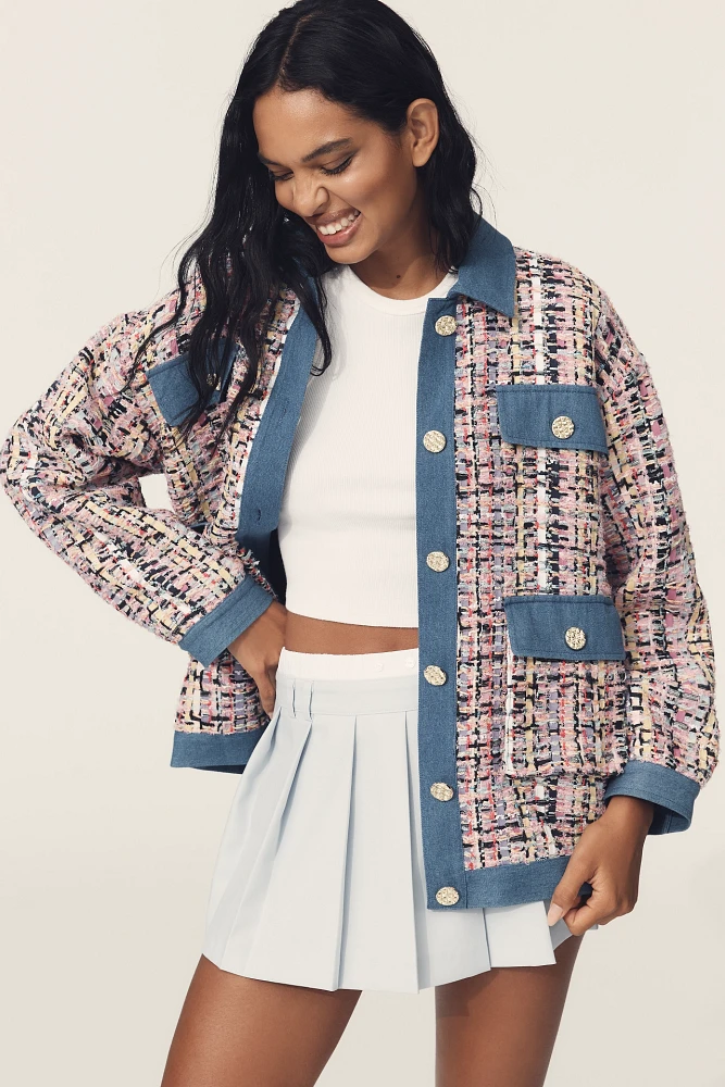 Endless Rose Tweed Denim Jacket