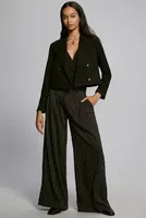 Maeve Cropped Textured Suiting Blazer