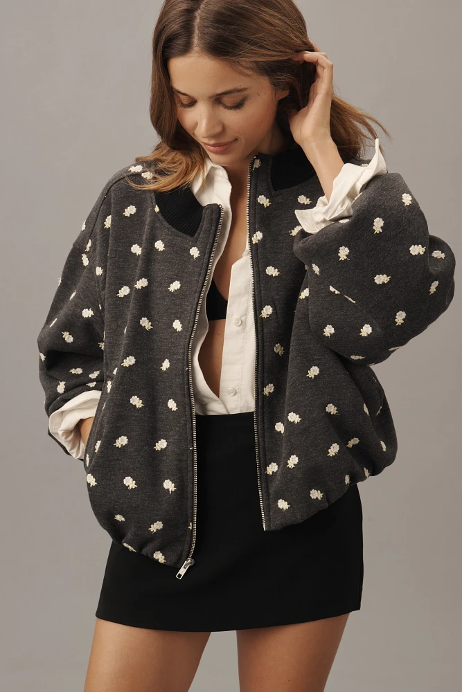 Maeve Embroidered Plush Bubble Coat