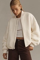 By Anthropologie Sherpa Bomber Jacket