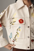 By Anthropologie Floral Embroidered Jacket