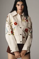 By Anthropologie Floral Embroidered Jacket