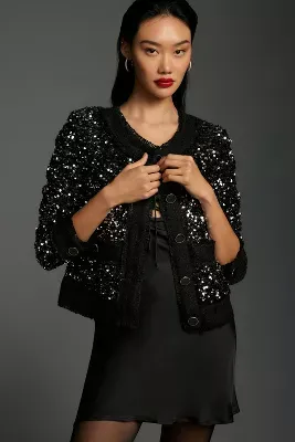 By Anthropologie Sequin Jacket
