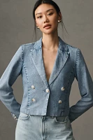 By Anthropologie Cropped Washed Denim Jacket