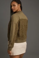 By Anthropologie Crochet Bomber Jacket