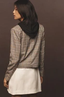 By Anthropologie Hooded Dickie Tweed Jacket